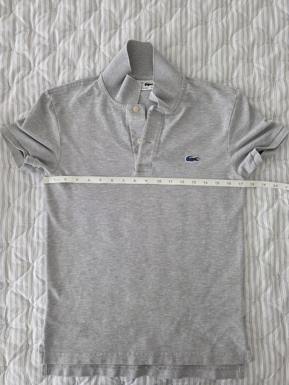Lacoste Men's Grey Polo Shirt - Size 3